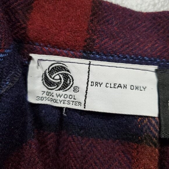 Vintage Madison Women's Wool Blend Plaid Pleated Skirt Red Blue Union Made Sz 12 - Picture 4 of 15